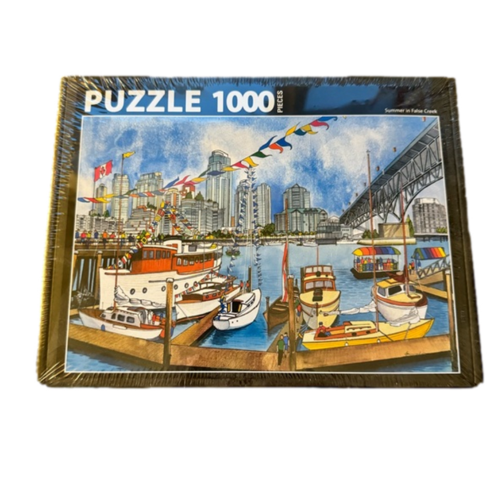 NWT Hilary Morris/Beaver Pond Creative 1000 piece jigsaw “Summer in False Creek”